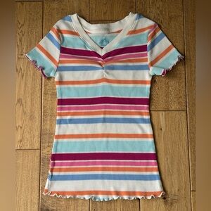 Thereabouts Striped Ribbed Short Sleeve Shirt size XS 6/6X